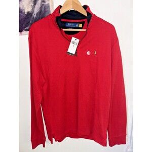 NEW Polo Ralph Lauren Estate Rib Quarter Zip Pullover Sweater Medium Red NWT